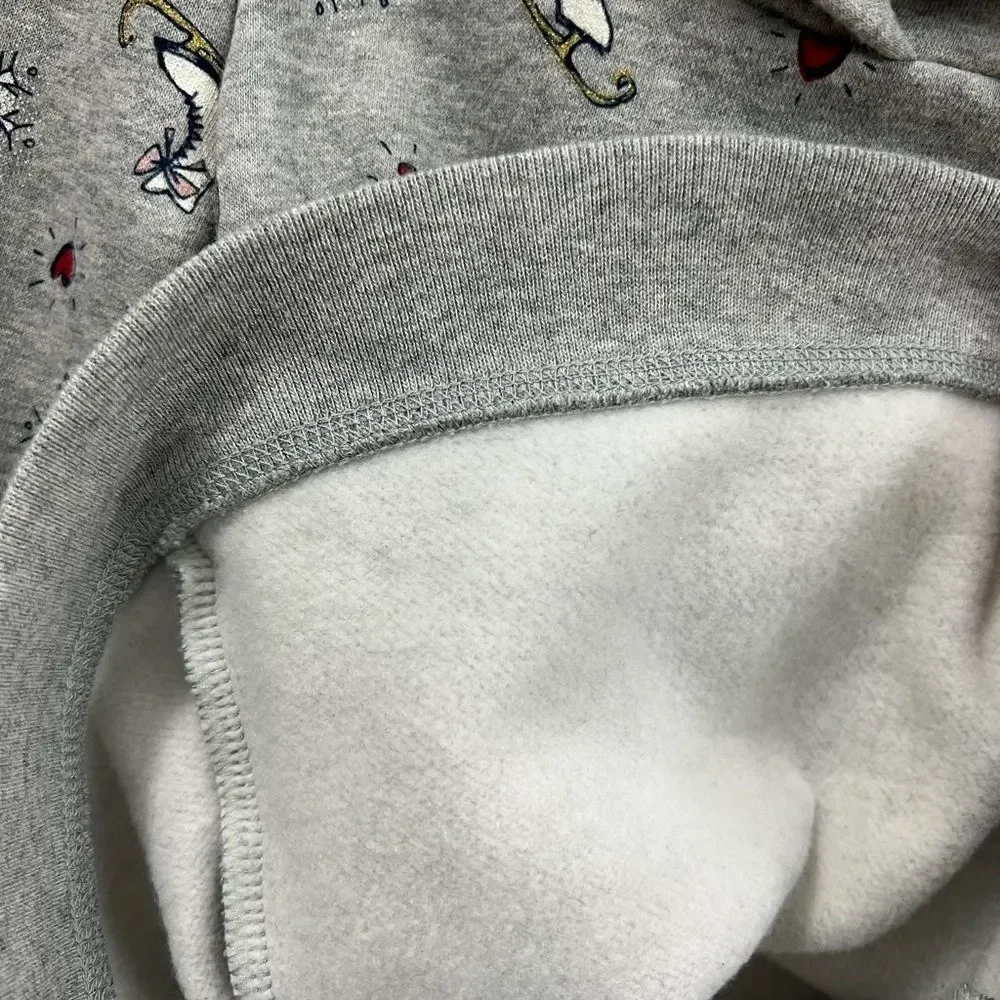 GAP Girls Ice Skates Snow Flakes Hearts Print Hoodie Size 4 years
